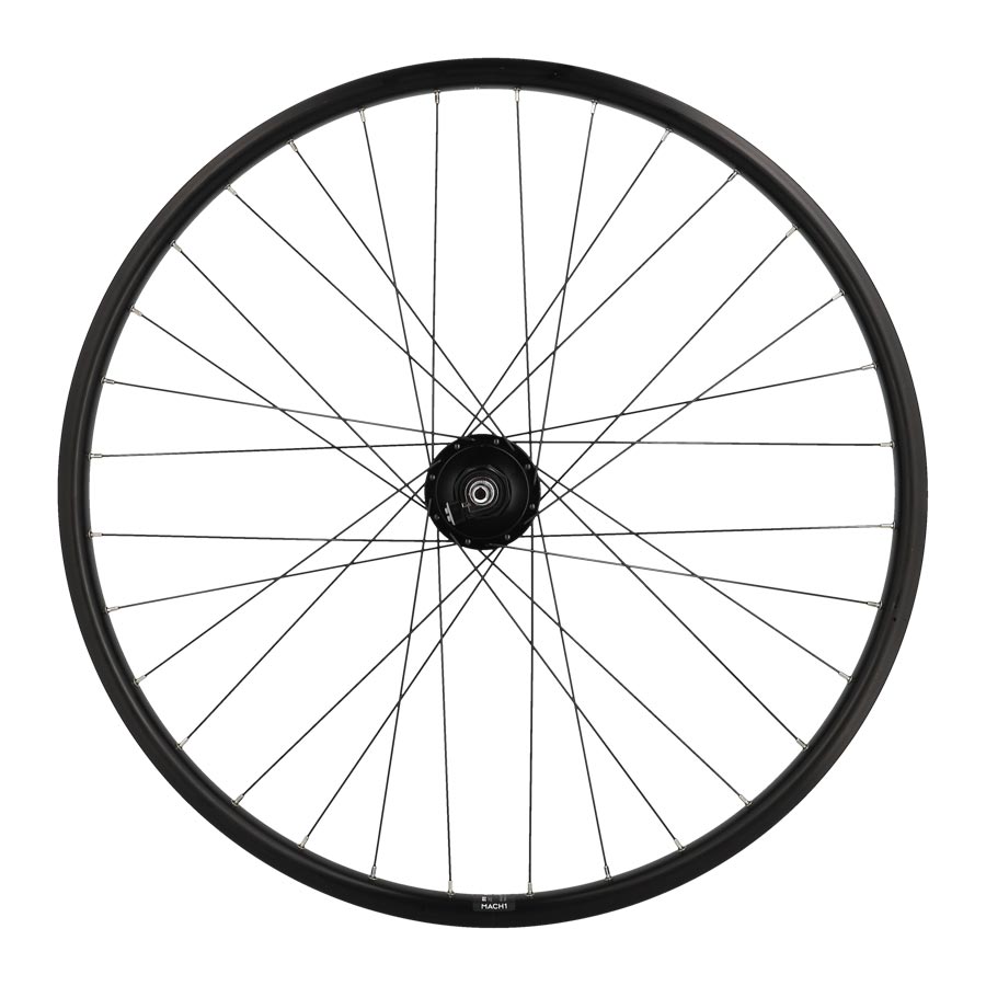 ROUE VILLE 28" AV ECROU AXE PLEIN JANTE NOIR MACH1 M910 MOY SHIMANO DYNAMO 6V 3.0W DISQUE