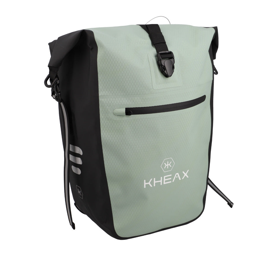 SACOCHE VELO PORTE BAGAGE KHEAX IZOARD II VERT SAUGE ETANCHE - 60X30X17 CM - 31 LITRES