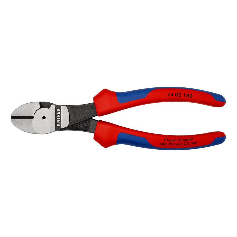 PINCE COUPANTE DE COTE KNIPEX A FORTE DEMULTIPLICATION 180MM ROUGE/BLEU