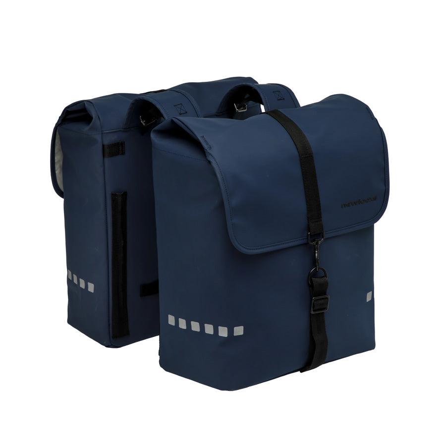 SACOCHE VELO PORTE BAGAGE A PONT NEWLOOXS ODENSE DOUBLE BLEU FONCE - 39 LITRES - 340x380x1