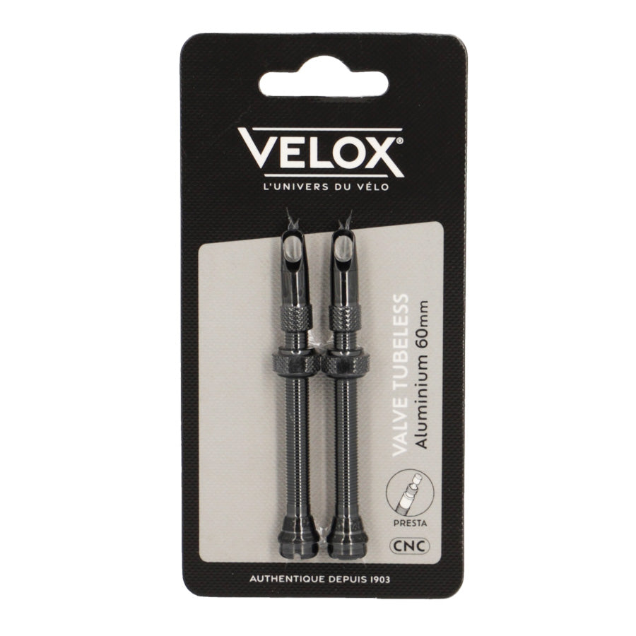 VALVE TUBELESS PRESTA VELOX ALU NOIR 60MM (X2)