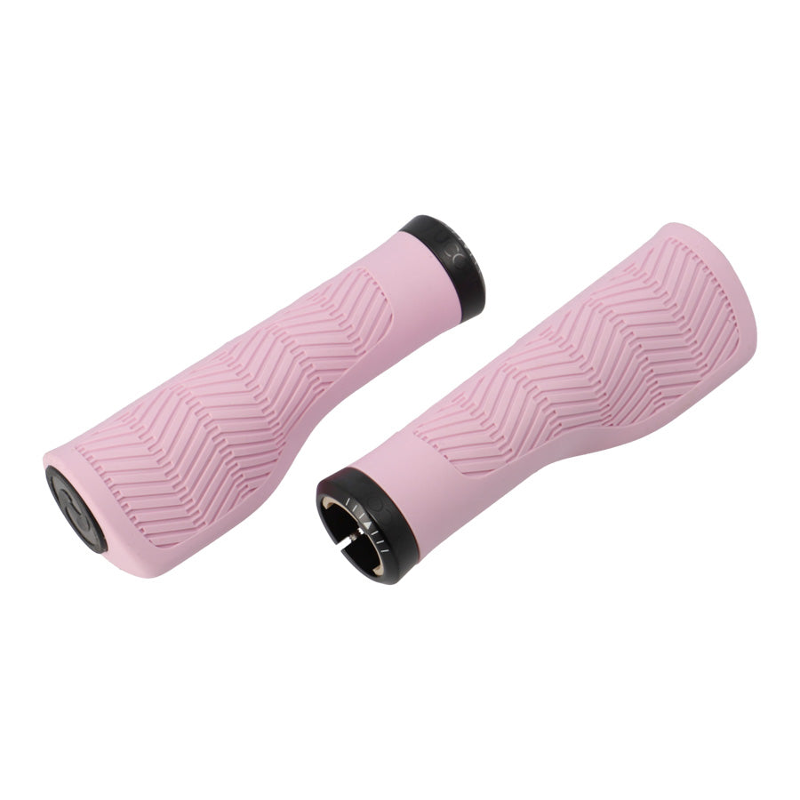 POIGNEE VELO HERRMANS NUCORE 130MM TOUR WAVE ERGONOMIQUE LOCK ON ROSE (PR)