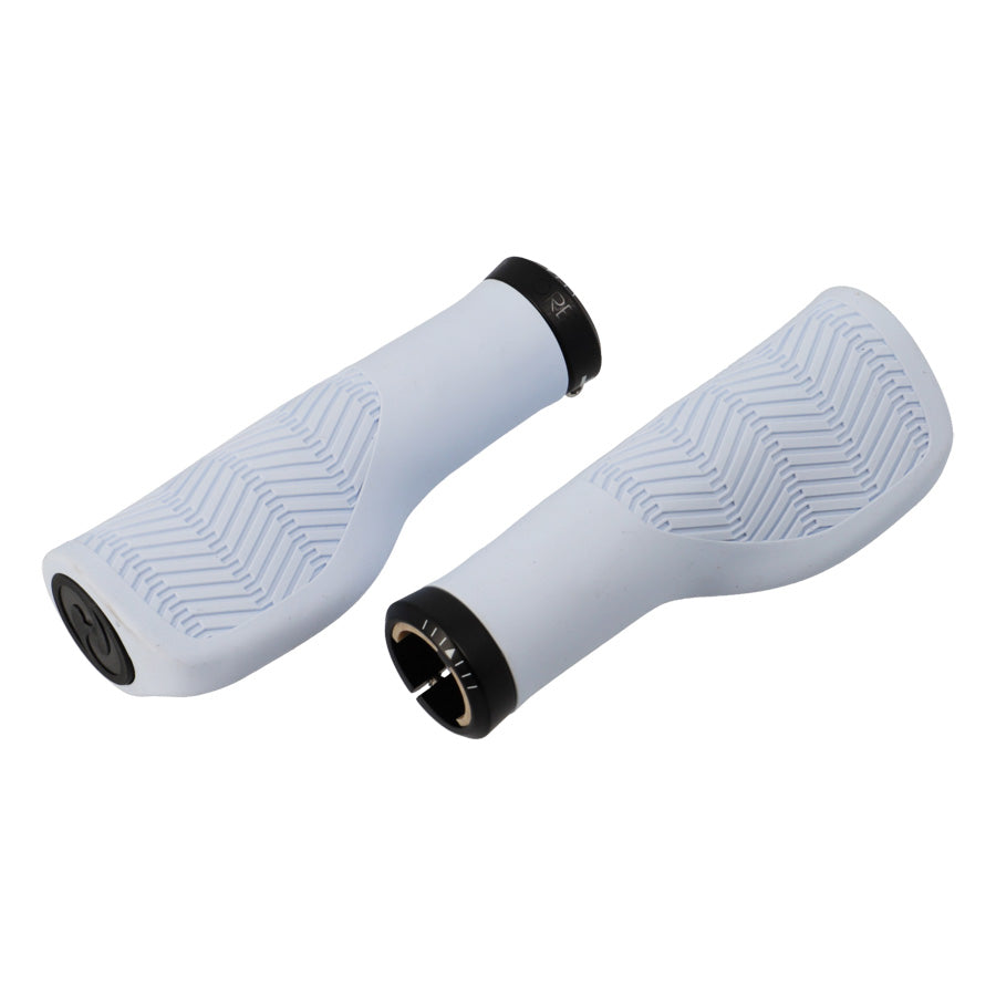 POIGNEE VELO HERRMANS NUCORE 130MM TOWN WAVE ERGONOMIQUE LOCK ON BLEU PASTEL (PR)