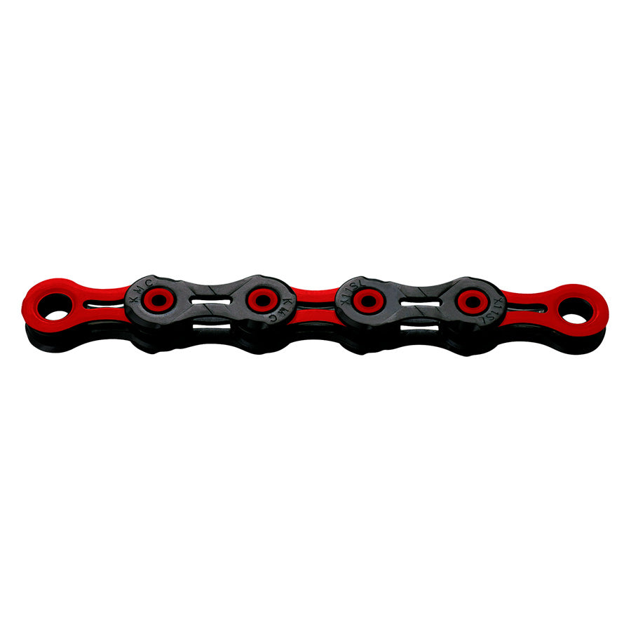 CHAINE VELO 11V. KMC DLC11 NOIR/ROUGE 118M ATTACHE RAPIDE