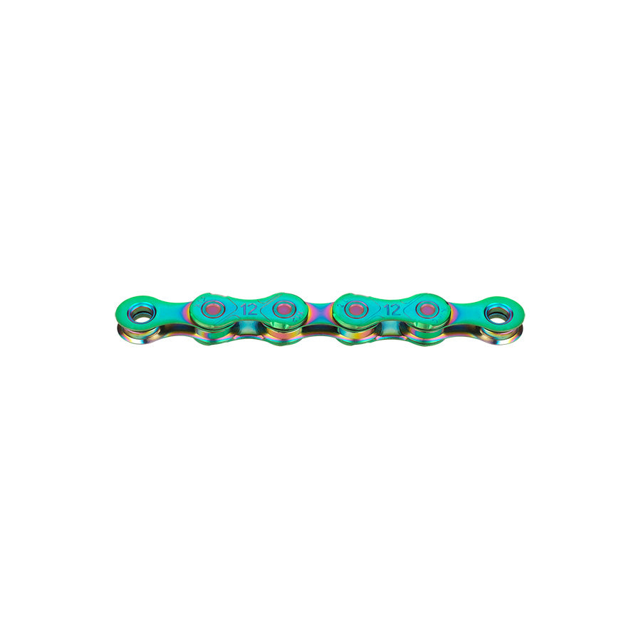 CHAINE VELO 12V. KMC X12 AURORA VERT 126M ATTACHE RAPIDE