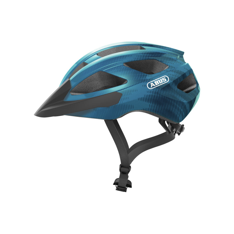 CASQUE ROUTE/VTT ABUS MACATOR BLEU ACIER IN MOLD AVEC REGLAGE OCCIPITAL T.L (58/62)