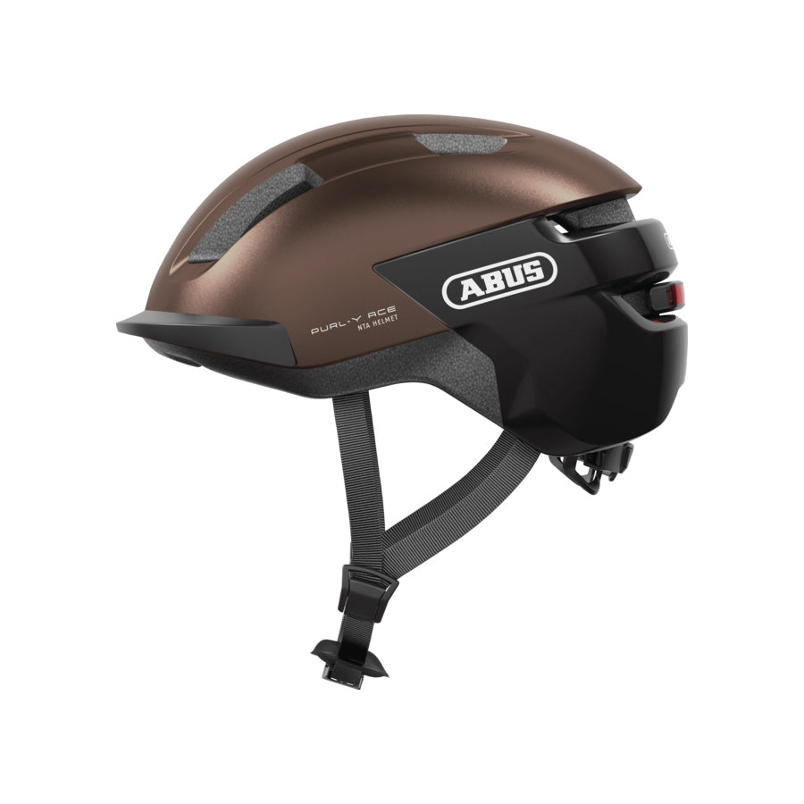 CASQUE URBAIN ABUS PURL-Y ACE MARRON IN MOLD ECLAIRAGE REGLAGE OCCIPITAL T.M (54/55)