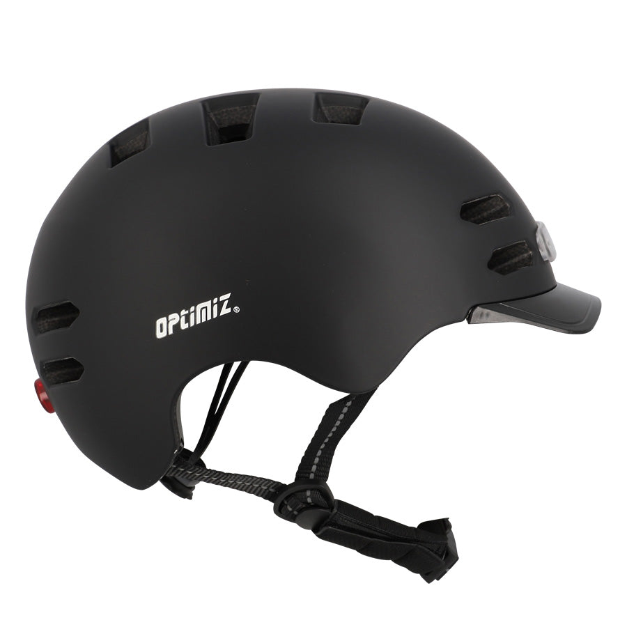 CASQUE URBAIN OPTIMIZ O374 NOIR MAT IN MOLD REG. OCCIPITAL ECLAIR. AV/AR