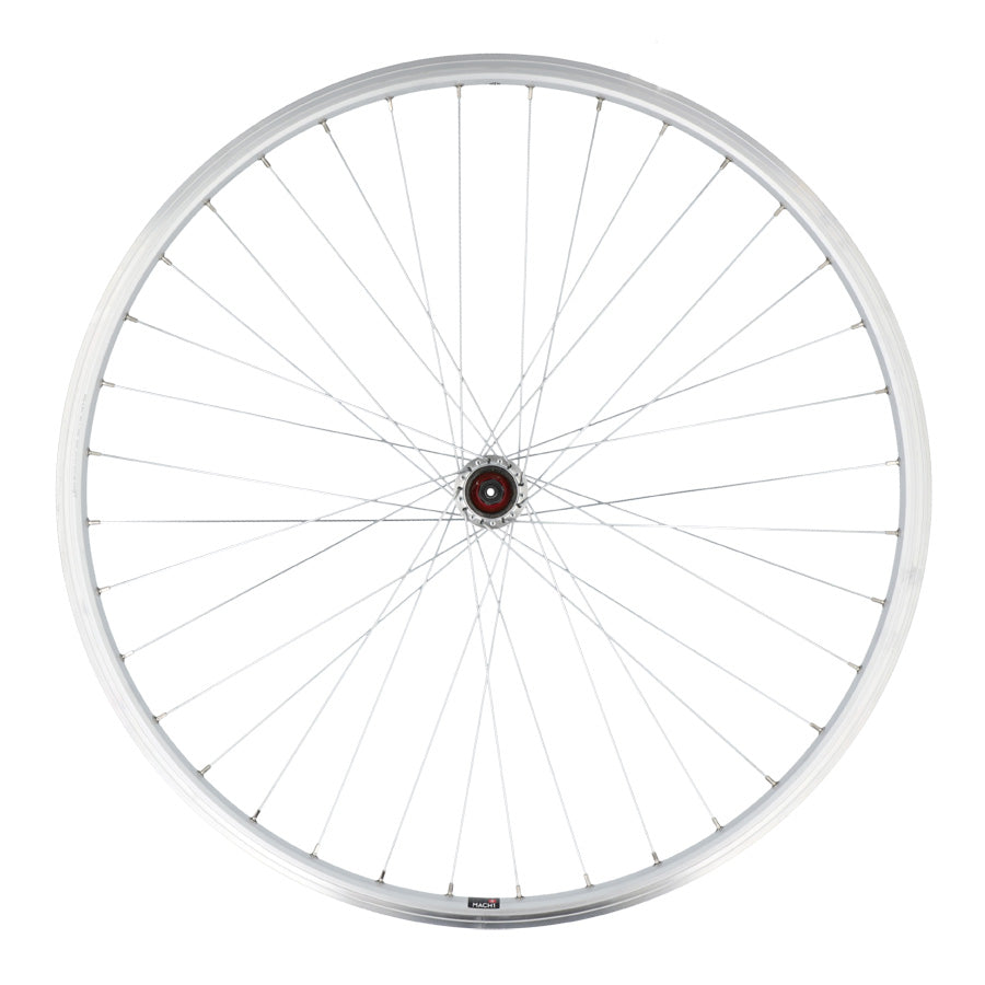 ROUE VTC 28" AR BLOCAGE K7 JANTE ARGENT MACH1 M260. MOY. VELOX URBAN V-BRAKE 9/10/11V 36T