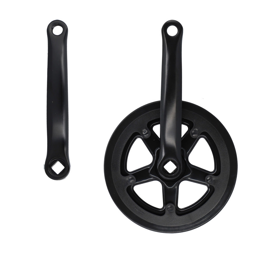 PEDALIER MONO CITY 38D L170 ACIER AXE CARRE DOUBLE FLASQUE NOIR (2.38 - 3/32")