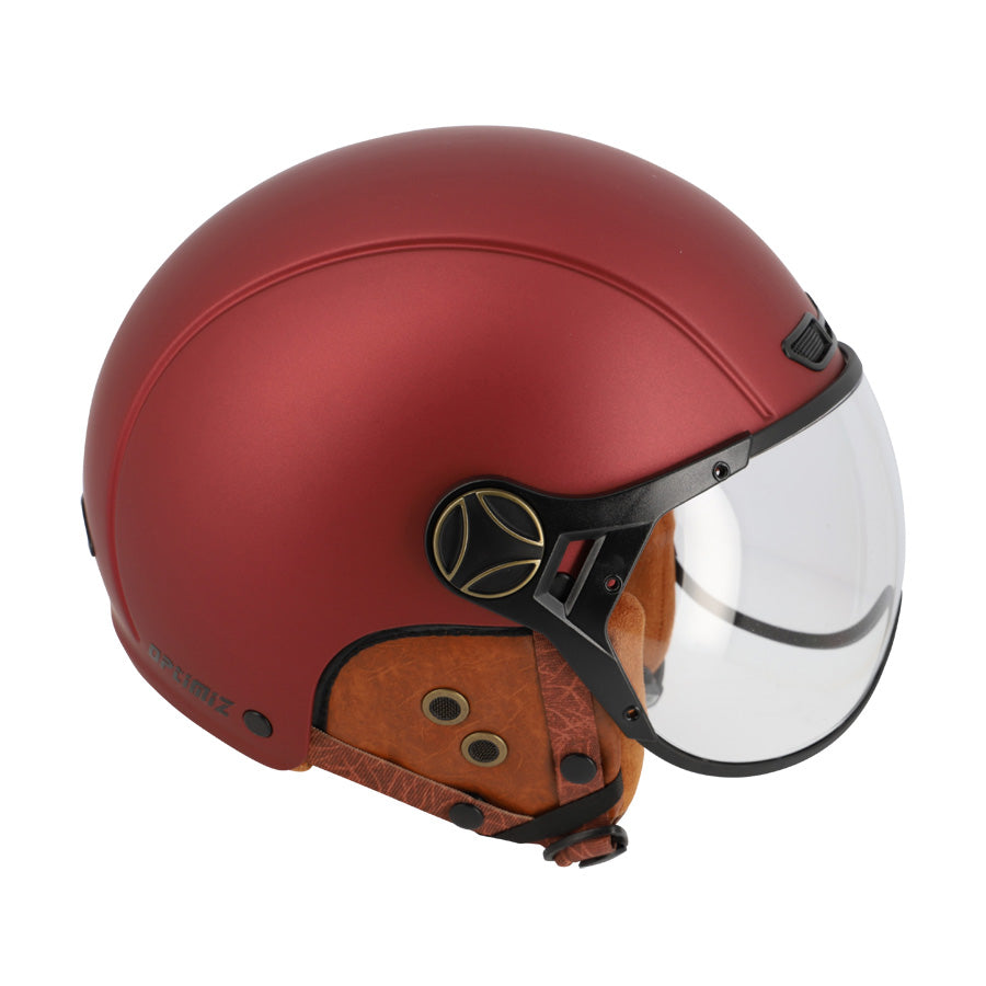 CASQUE URBAIN OPTIMIZ O404 BORDEAUX MAT / MARRON