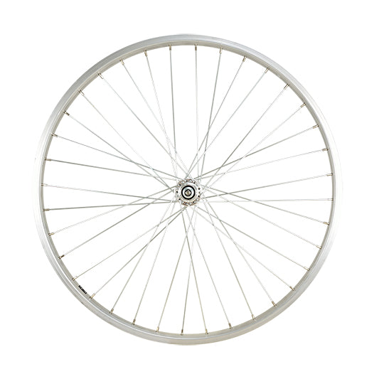 ROUE VTT 26" AV ECROU AXE PLEIN JANTE ARGENT MACH1 M110 EVO MOY.MICHE MAGNUM V-BRAKE 36T