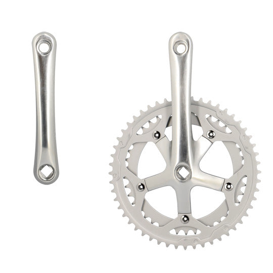 PEDALIER ROUTE DOUBLE 52-42D L170 LASCO ARGENT 8/9/10V (AXE CARRE 113)