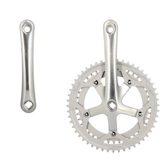 PEDALIER ROUTE DOUBLE 52-42D L170 LASCO ARGENT 8/9/10V (AXE CARRE 113)