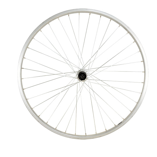 ROUE VTT 26" AR BLOCAGE K7 JANTE ARGENT MACH1 M110. MOY.SHIM TX500 V-BRAKE 8/9/10V 36T