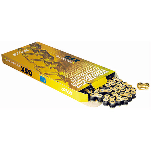 CHAINE CYCLO 415 IRIS GSX 108M RENFORCEE OR