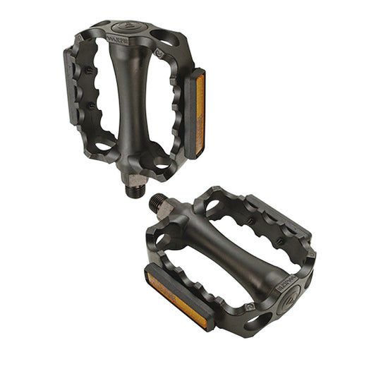 PEDALE VTT ALU OPTIMIZ MONOBLOC NOIRE 9/16 (PR) (CALE-PIEDS ADAPTABLE)