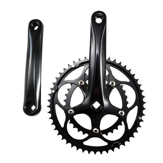 PEDALIER ROUTE COMPACT 50-34D L170 LASCO NOIR ALU 8/9/10V (AXE CARRE 110MM)