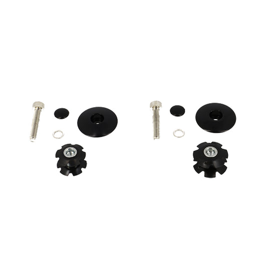 CAPOT/BOUCHON POTENCE OPTIMIZ AHEAD-SET 1''+1'' 1/8 NOIR (LIVRE AVEC 2 ETOILES + VIS BTR)