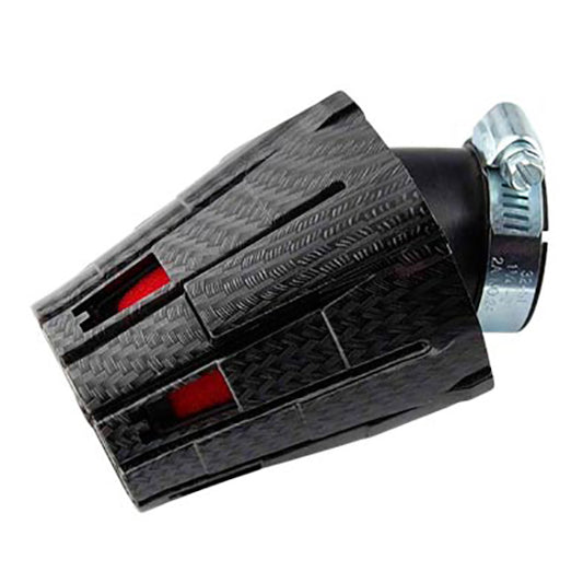 FILTRE A AIR TUN'R D28-35 E5 COUDE 45° CARBONE BRILLANT/MOUSSE ROUGE