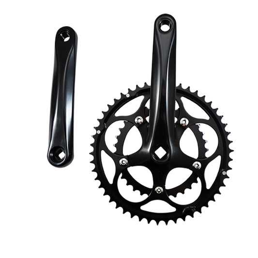 PEDALIER ROUTE COMPACT 50-34D L170 LASCO NOIR ALU 8/9/10V (AXE CARRE 111MM)