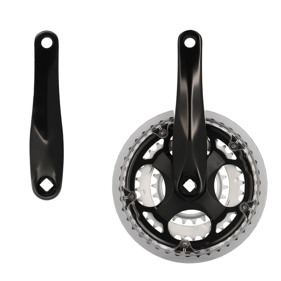 PEDALIER VTT TRIPLE 42-32-22D L170 ALU LASCO 7/8V AVEC PARE CHAINE DEMONTABLE (AXE 122)