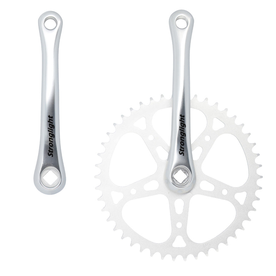 PEDALIER MONO CITY 46D L170 STRONG 55S ALU ARGENT (2.38 - 3/32")