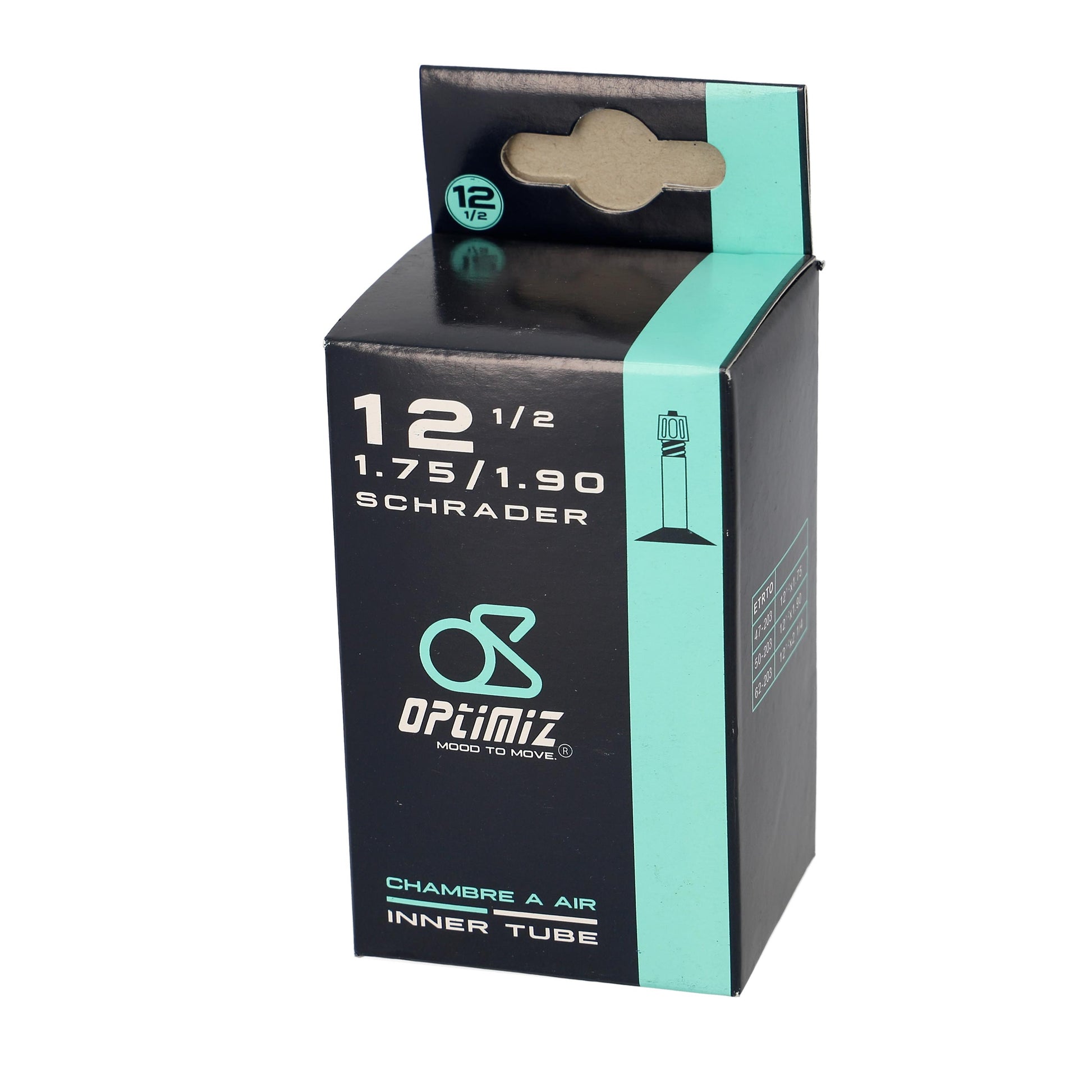 CHAMBRE A AIR VELO 12" 1/2 X 1.75-1.90 (47/62-203) VS OPTIMIZ