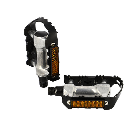 PEDALE VTT ALU OPTIMIZ ARGENT/NOIR (PR) (CALE-PIEDS ADAPTABLE)