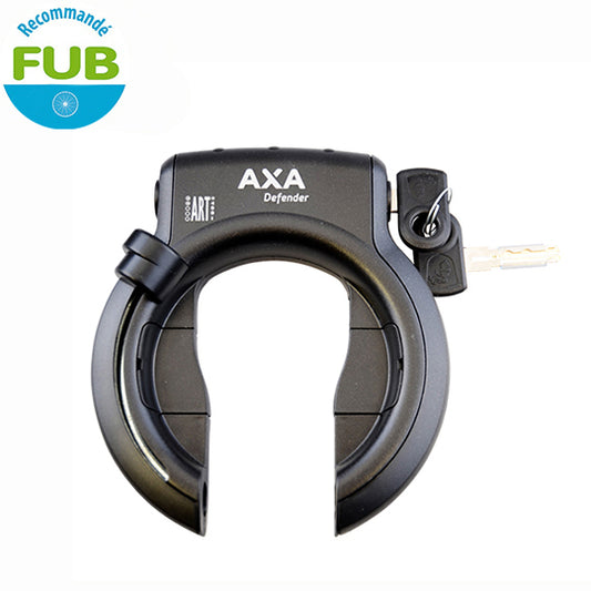 ANTIVOL VELO FER A CHEVAL AXA DEFENDER NOIR (OUVERTURE 50MM/OPTION CABLE ANTIVOL) (FUB)