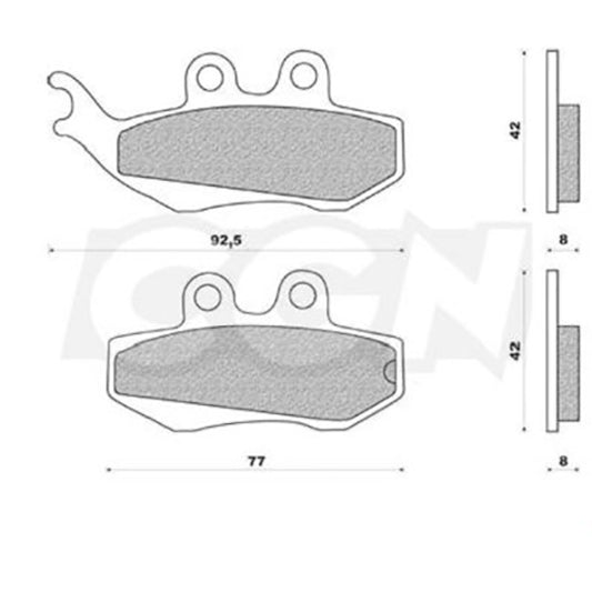 PLAQUETTE FREIN  36 TEKNIX AV ADAPT. DRD R 05->/RS50/RX 99->/XPOWER 04->/TZR/DNA 00-05 (P