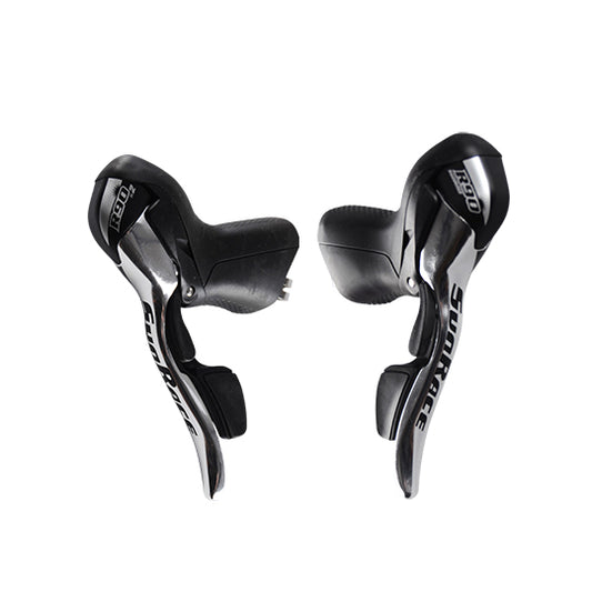 LEVIER/MANETTE ROUTE  9V. SUNRACE R91 COMPATIBLE SHIMANO DOUBLE NOIR/ARGENT (PR)