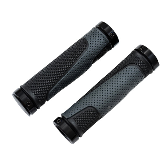 POIGNEE VELO OPTIMIZ 132MM LOCK ON DOUBLE NOIR/GRIS (PR)