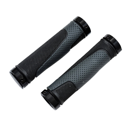 POIGNEE VELO OPTIMIZ 132MM LOCK ON DOUBLE NOIR/GRIS (PR)