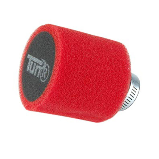 FILTRE A AIR TUN'R D28-35 DOUBLE MOUSSE COUDE 30° ROUGE/NOIR