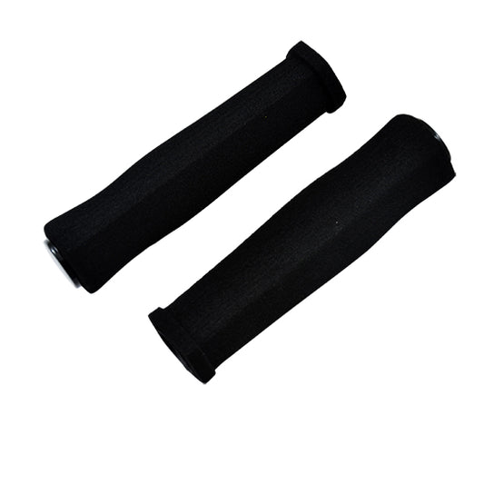 POIGNEE VELO 127MM MOUSSE HEXAGONALE NOIR AVEC BOUCHONS (PR)