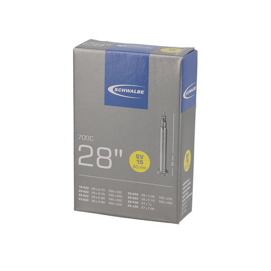 CHAMBRE A AIR VELO 700C (18/28-622 - 22/25-630 ) VP 60 MM SCHWALBE STANDARD SV15