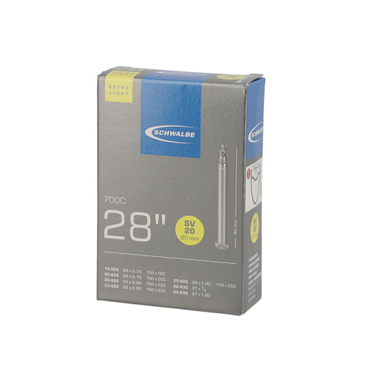 CHAMBRE A AIR VELO 700C (18/25-622) VP 80 MM SCHWALBE EXTRA LIGHT SV20