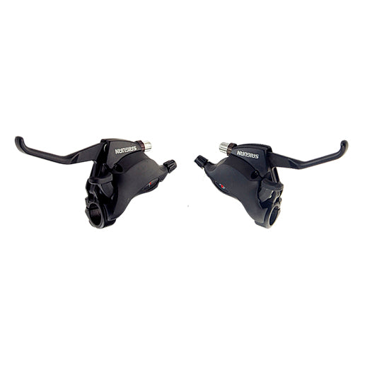 LEVIER/MANETTE VTT 8VX3. ATOO V BRAKE ALU NOIR 2 DOIGTS AV. CABLE + GAINE (PR)