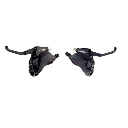 LEVIER/MANETTE VTT 8VX3. ATOO V BRAKE ALU NOIR 2 DOIGTS AV. CABLE + GAINE (PR)