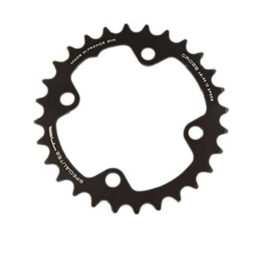 PLATEAU VTT DOUBLE DIAM  80 INTER 26DTS NOIR 4 BRANCHES CROSS (COMP.PEDALIER SRAM 2*10) TA