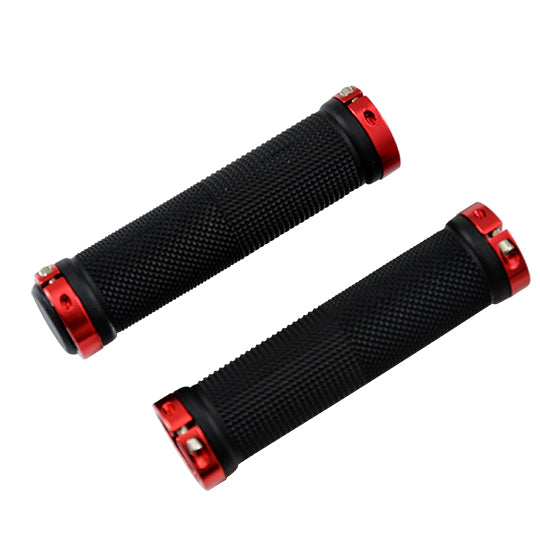 POIGNEE VELO PROGRIP 999 128MM LOCK ON DOUBLE NOIR/ROUGE (PR)
