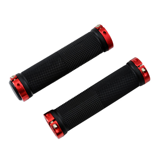 POIGNEE VELO PROGRIP 999 128MM LOCK ON DOUBLE NOIR/ROUGE (PR)