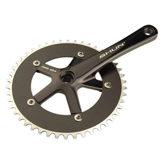 PEDALIER MONO PISTE/FIXIE 46D L165 NOIR (DIAM 130/AXE CARRE 110.5)