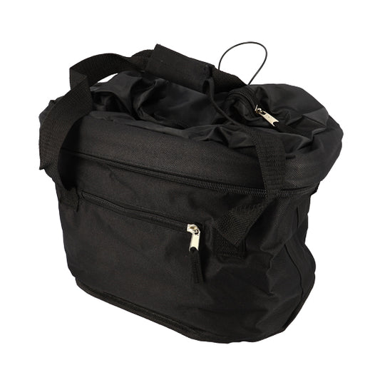 PANIER AV A CLIPS PLIABLE TISSUS AVEC ANSE NOIR (FIXATION CINTRE DIAM. 22/25.4MM)