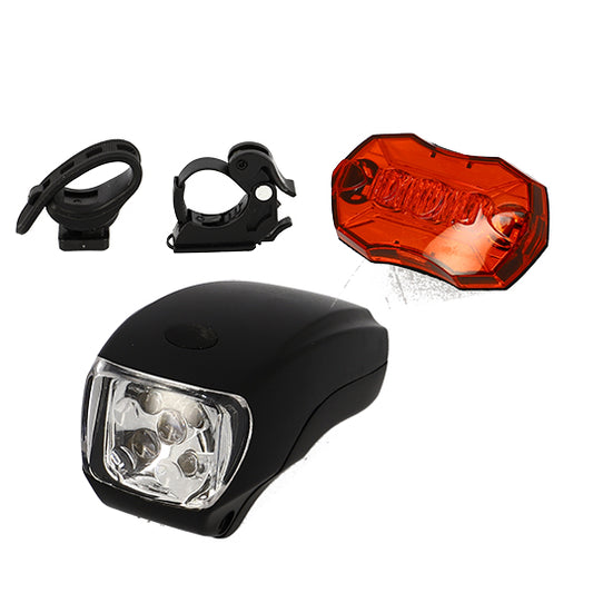 ECLAIRAGE VELO AV+AR PILE OPTIMIZ FIXATION CINTRE/TIGE DE SELLE LED FONCTION C.E.