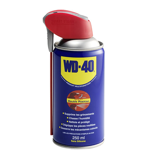 HUILE/LUBRIFIANT MULTIFONCTION WD40 250ML (AEROSOL) JET  DOUBLE POSITION