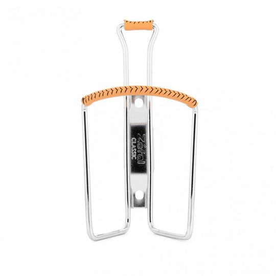 PORTE BIDON ZEFAL VINTAGE ACIER CHROME AVEC GAINAGE CUIR 80 GR