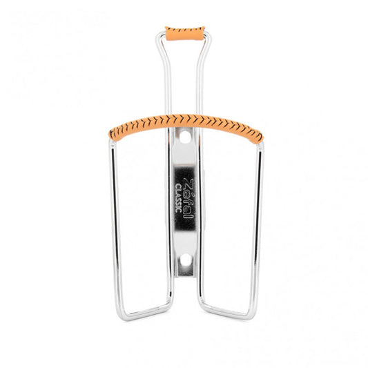 PORTE BIDON ZEFAL VINTAGE ACIER CHROME AVEC GAINAGE CUIR 80 GR