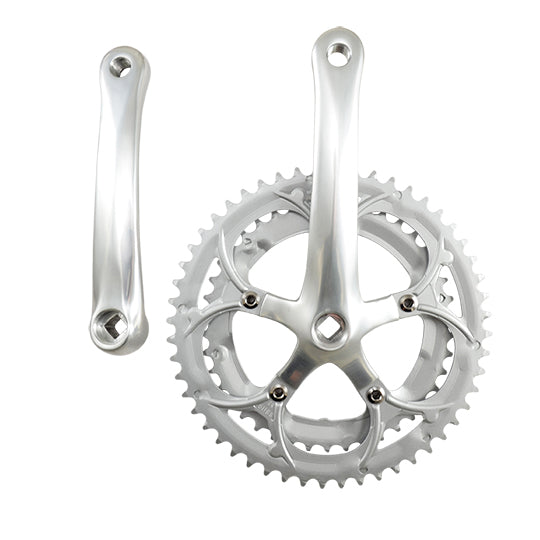 PEDALIER ROUTE COMPACT 52-42D L170 D110 ARGENT 8/9/10V (AXE CARRE 113MM)
